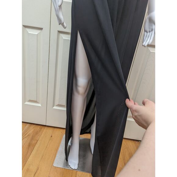 Express Dress Maxi Thigh Slit Lace Holiday Party Wedding Guest Witchy Goth NYE - Picture 6 of 16